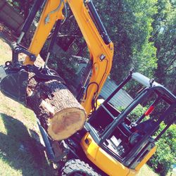 Excavator And Tractor Work 