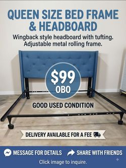 Queen Size Bed Frame and Headboard