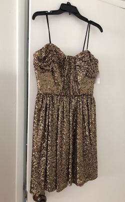 Strapless gold sequin dress, brand new