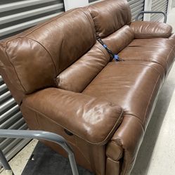 Genuine Leather Electric Recliner Couch Sofa 70”L X 28”H X 44”D