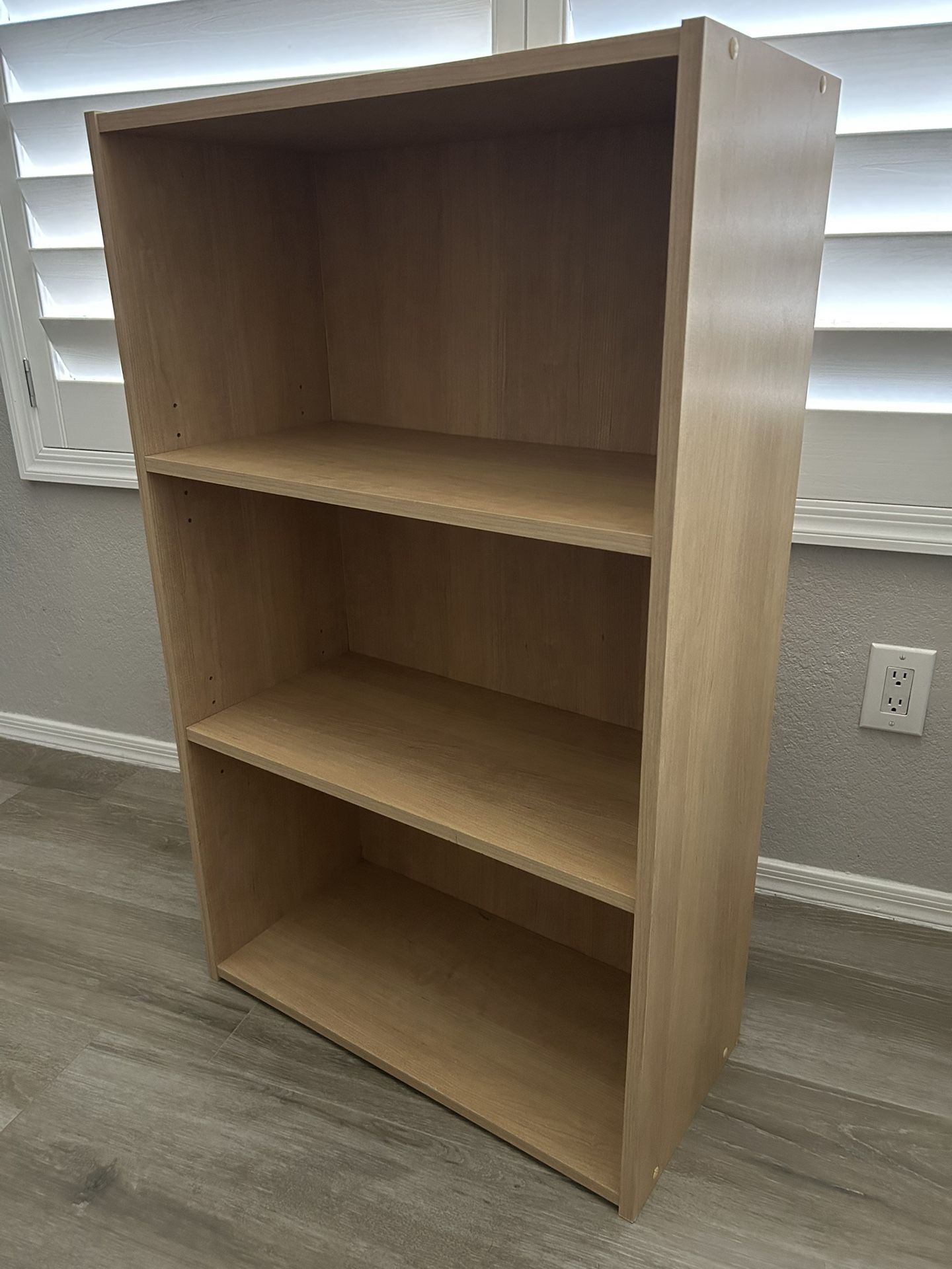 24.5” X 11.5” X 40.5” Tan Brown Pressed Particle Board Wood Bookshelf Bookcase Home Storage Organization