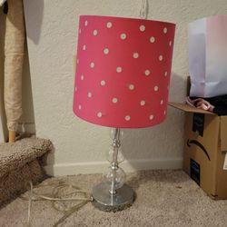 Cute Hot Pink Polka Dot Desk Lamp