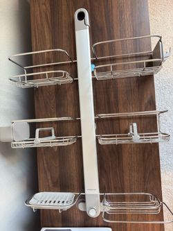 simplehuman X-Large Adjustable Hanging Shower Caddy, Rust-Proof Stainless Steel (Used)