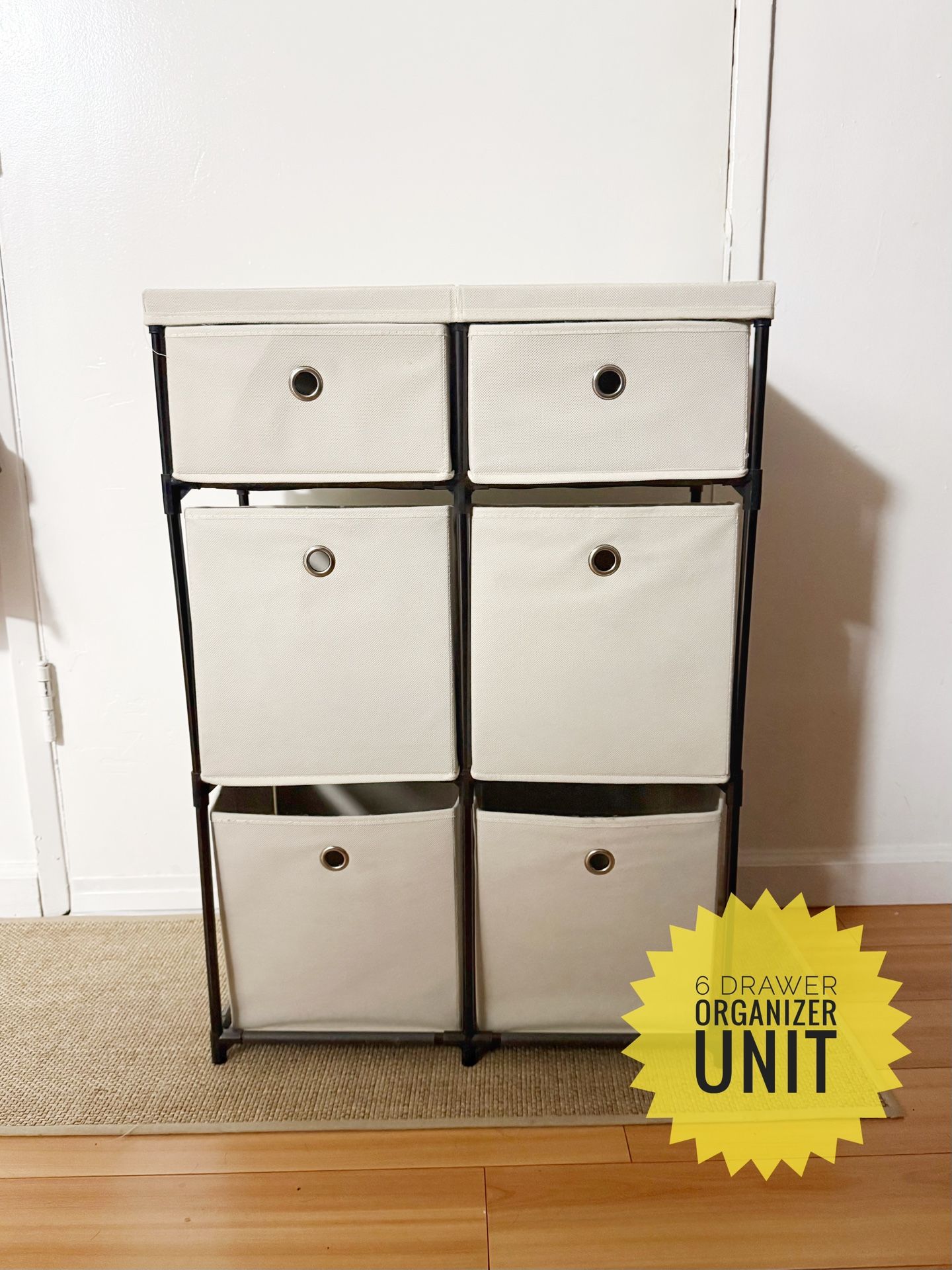 6 Drawer Storage Unit, Lightweight Fabric Organizer