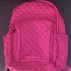 Pink Quilted Nylon Backpack