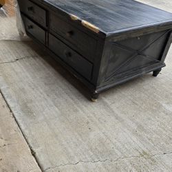 Solid Wood Coffee Table w/ Storage Drawers – $ FREE TODAY