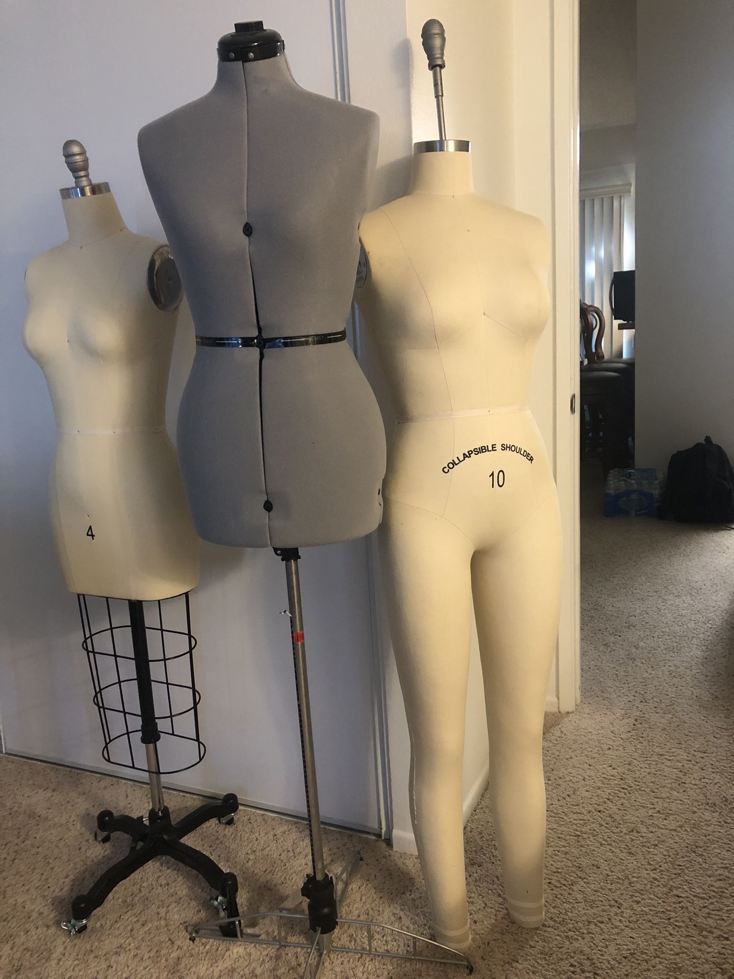 Mannequin full size dress form (quantity =3) different size