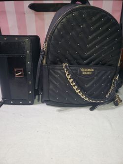 ❤Victoria Secret Black Backpack And Wristlet Wallet ❤