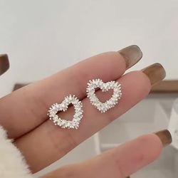 Beautiful Heart Wedding Earrings