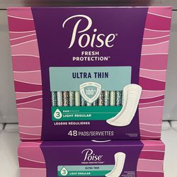 Poise Pads 2 x $11 total 96 count
