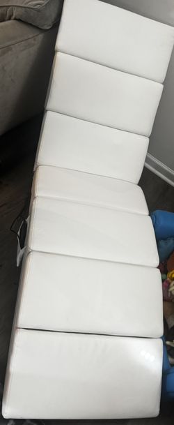 White Heated/ Massage Chaise