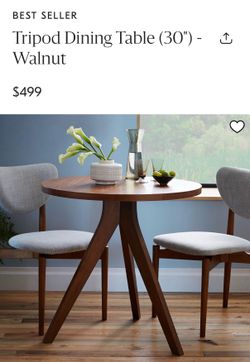 West Elm - Solid Wood Dining Table + 2 chairs
