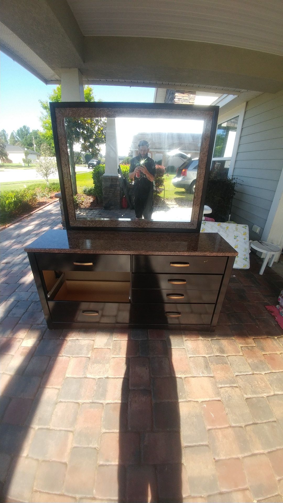 Dresser with mirror