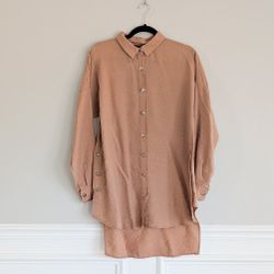 Women's Button Down Long Sleeve Tunic, Size 44