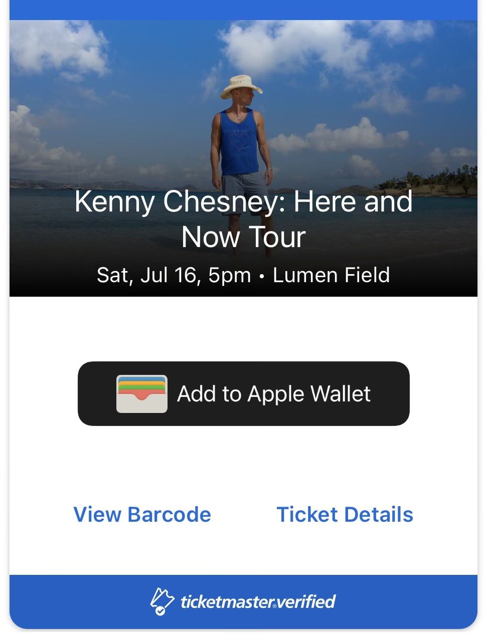 2- 100 Level Seats For Kenny Chesney!