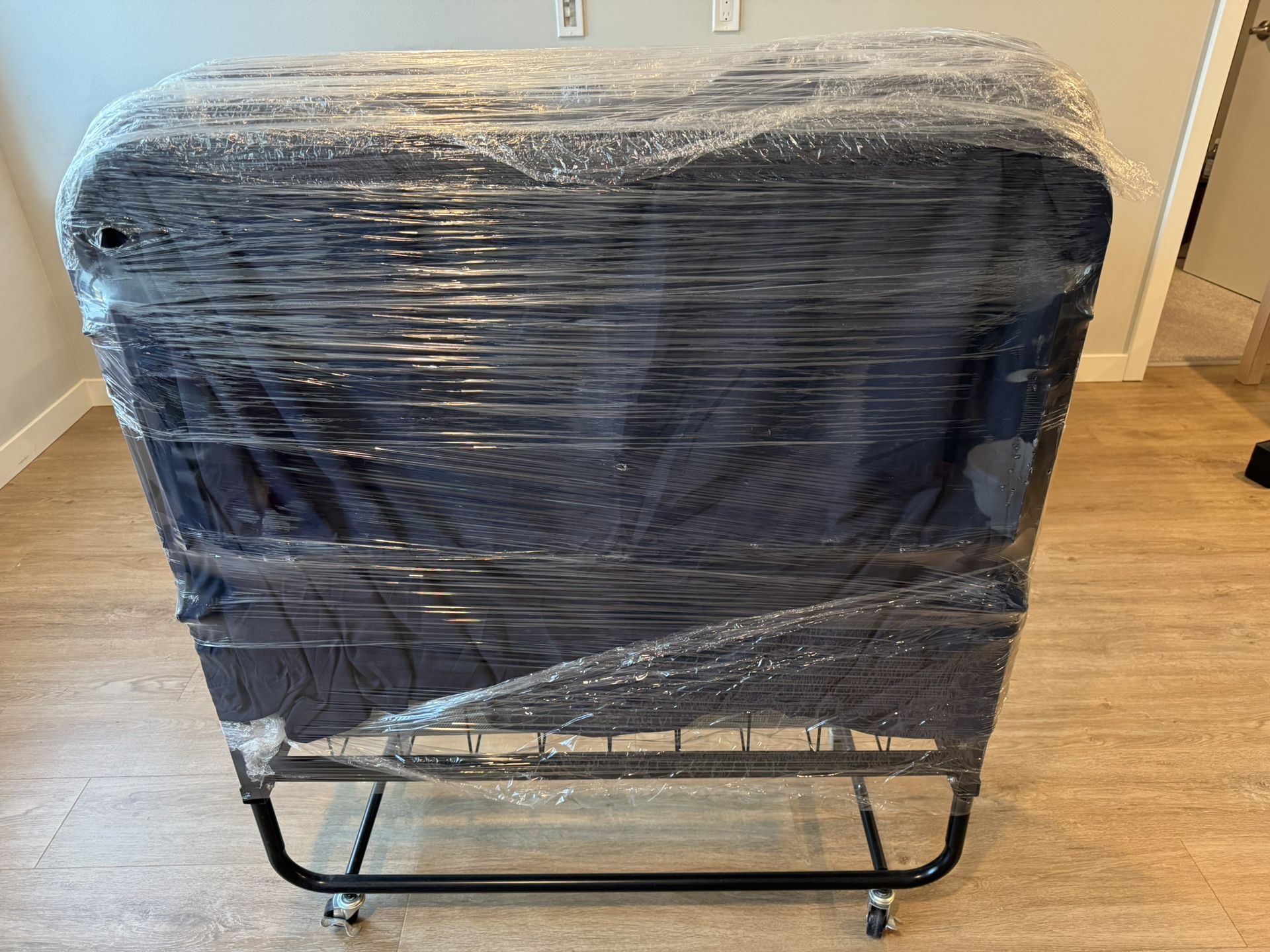 Twin Folding Bed with Memory Foam Mattress – Excellent Condition