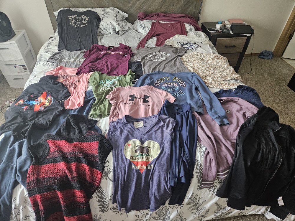 Variety Of Women Shirts, Long Sleeves, Sweaters  And Coats