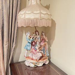 Italian Capodimonte Porcelain Lamp & shade