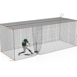 NEW - NET ONLY - 8x8x20 Heavy Duty Enclosed Batting Cage Net With Door, Only Net, No Poles and Frame, Professional Softball Baseball Nets for Batting 