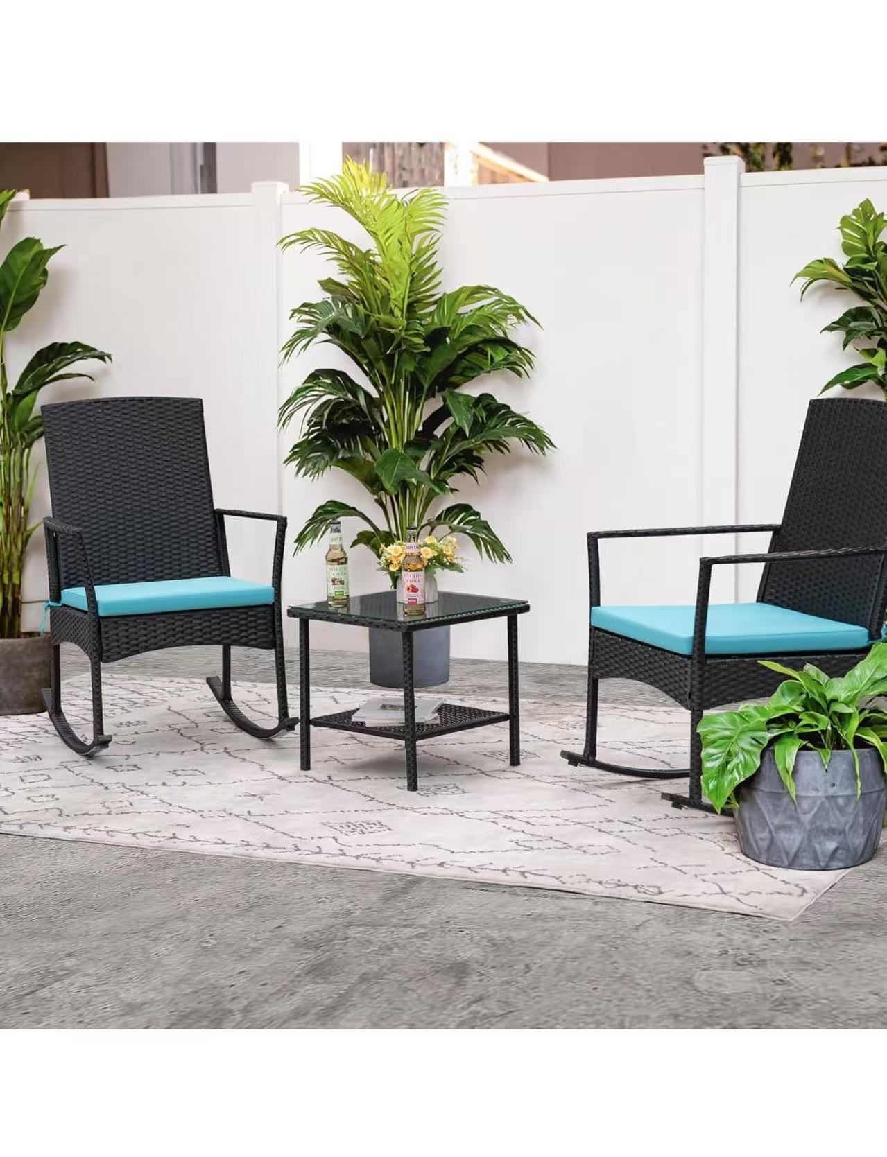 ❤️🔥On sale 🔥Flamaker Rocking Chair Outdoor PE Rattan Patio Chairs