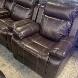 Leather sofa set