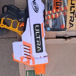 Nerf Gun, And Assorted Guns With Foam Bullets