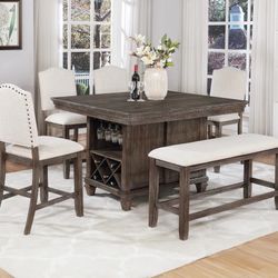 Regent Grayish Brown Counter Height Set  /Dining table and Chairs 
