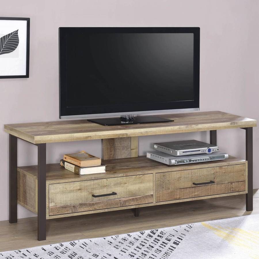 Brand New - In Box - 59" Wide Weathered Pine Coaster TV Stand Console
