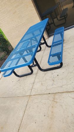 8 Foot Rectangular Metal Picnic Table