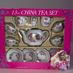 Vintage 1992 Barbie 13-Piece China Tea Set – New in Box