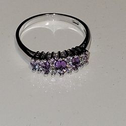 ** .925 STERLING SILVER BEJEWELED RING **