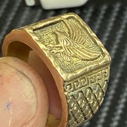 Men’s 18 Kt. Gold Ring With American Bald Eagle.