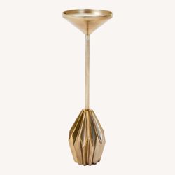 West Elm Faceted Brass Drink Table