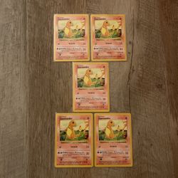 Charmander Lot - 5 Shadowless Pokémon Cards
