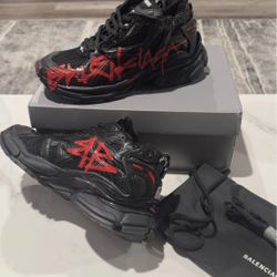 Balenciaga Red Graffiti Runners - Size 9 Men’s