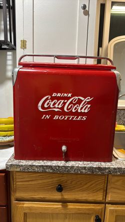 COCA COLA  Vintage Red Metal  Drink Cooler