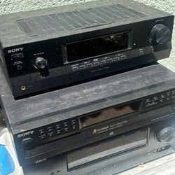 Working Sony Receiver and 5 Disc CD Player
