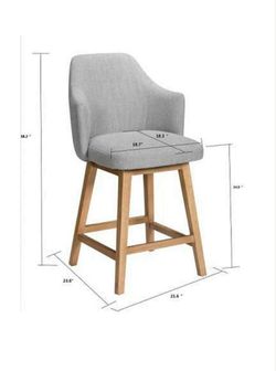 1 ONLY Kinston Swivel Curved Back Upholstered
Counter Height Barstool Linen - Threshold™: Chic Kitchen Seating, 300lb
Capacity

$65