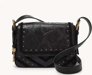 FOSSIL Small Flap Crossbody Black Bag