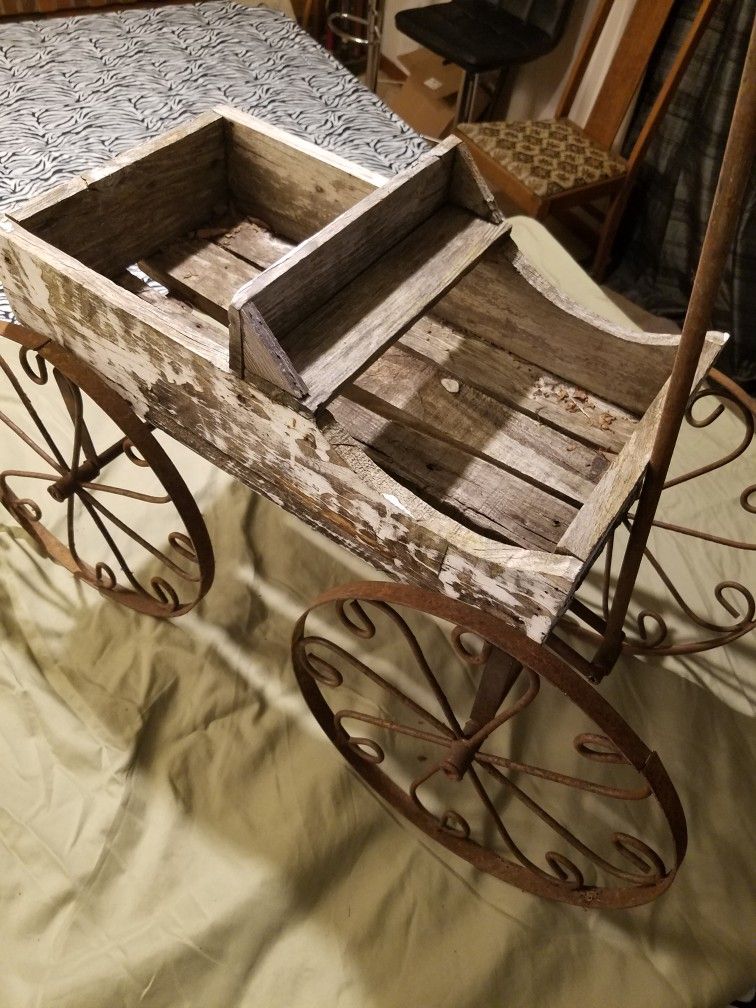 Vintage Child's Small Wooden Wagon 