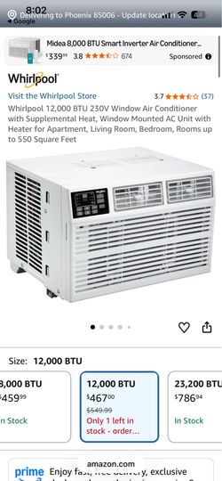 12,000 BTU 230V Window Air Conditioner