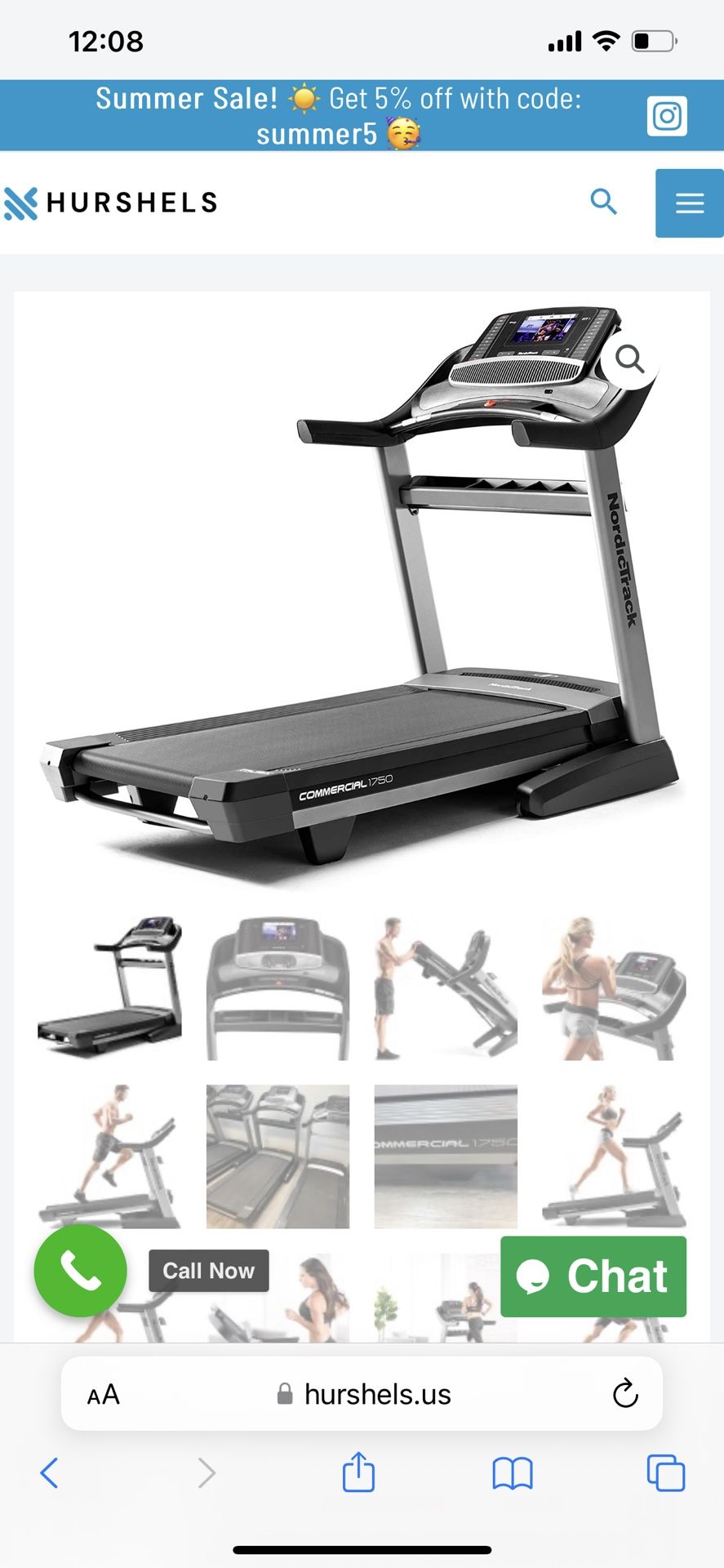 NordicTrack Commercial Series 1750 Treadmill As Is