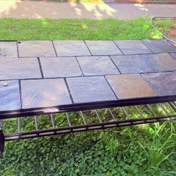 Great Stone Top Metal Coffee Table Like New