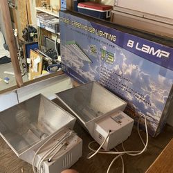 Two Hps Grow Lights And A 8 Bulb Florescent 