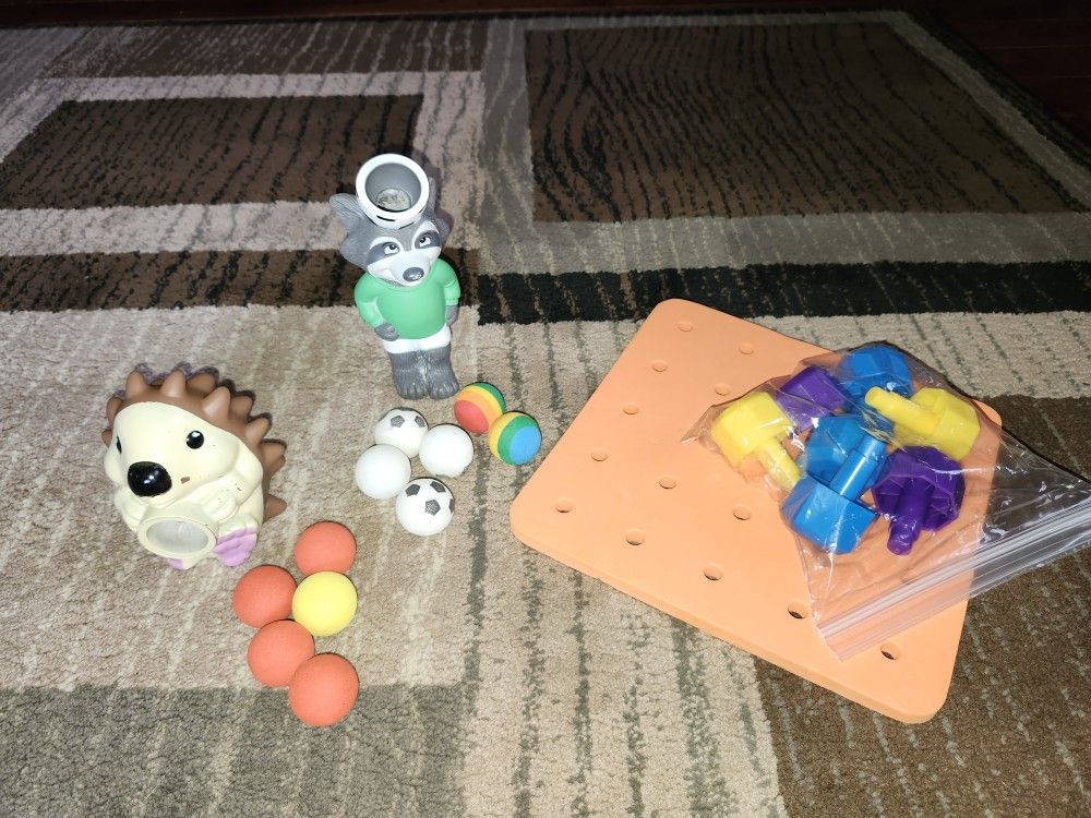 Sensory Stem Peg Board And Popper Ball Shooters