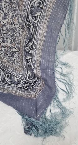 Gray Oversized Boho Scarf 