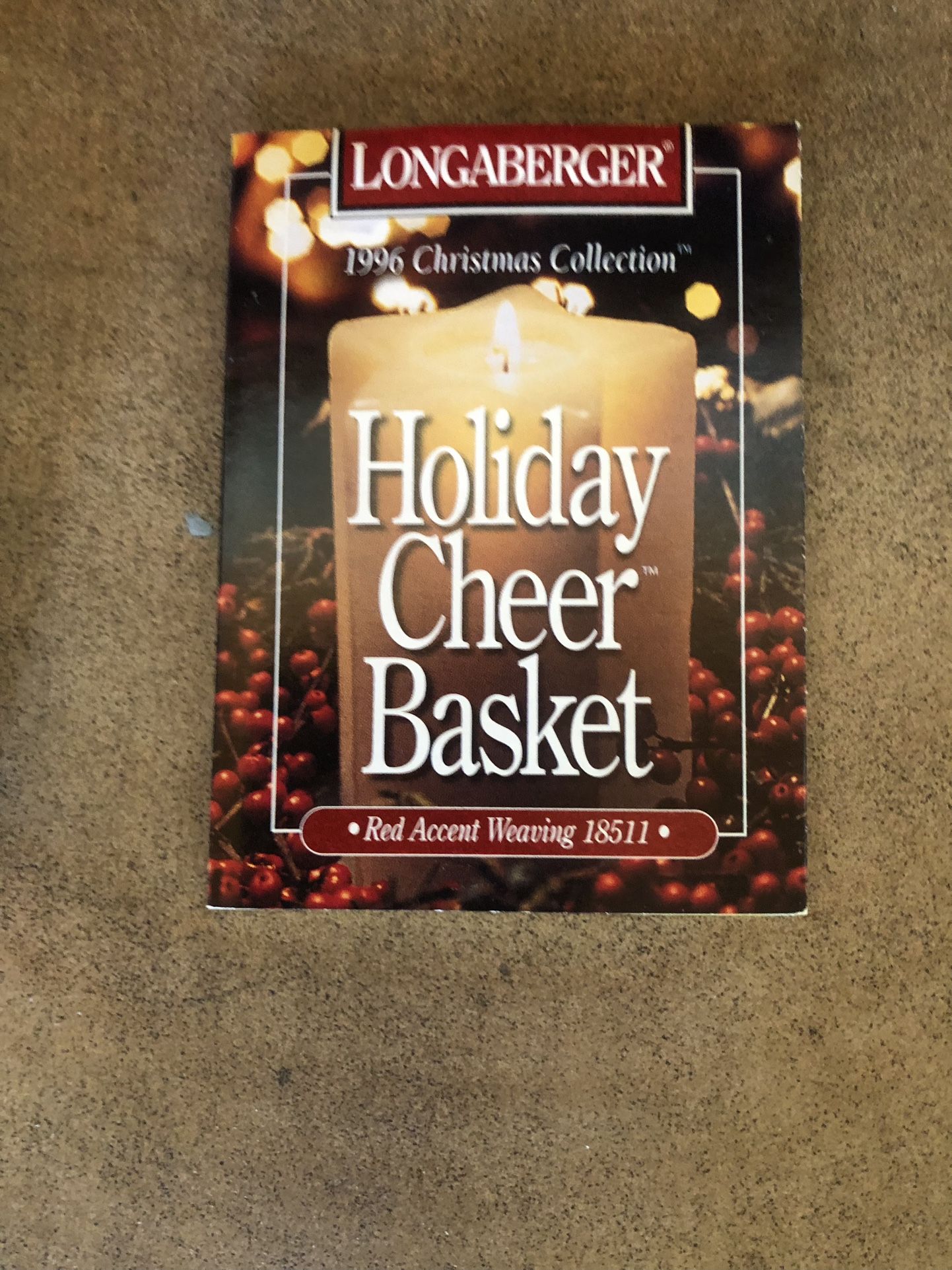 Longaberger Vintage 1996 Christmas Holiday Cheer Red Basket Combo