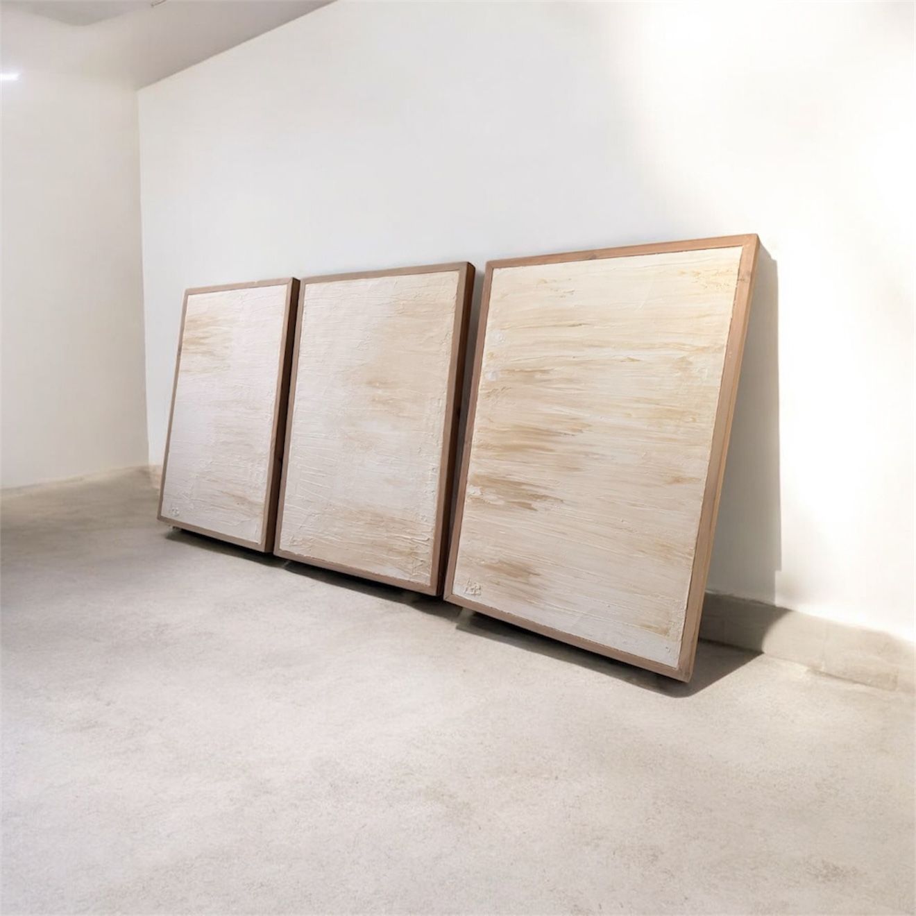 Handmade Abstract Wall Art, Set of 3, Wood Frame. They Need To Go!