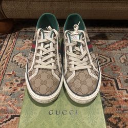 Gucci Men's Tennis 1977 GG Canvas Lace Up Sneakers