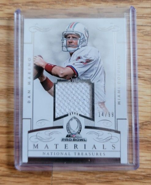 2014 National Treasures DAN MARINO /99 Game Worn JERSEY Pro Bowl Materials MIAMI DOLPHINS 